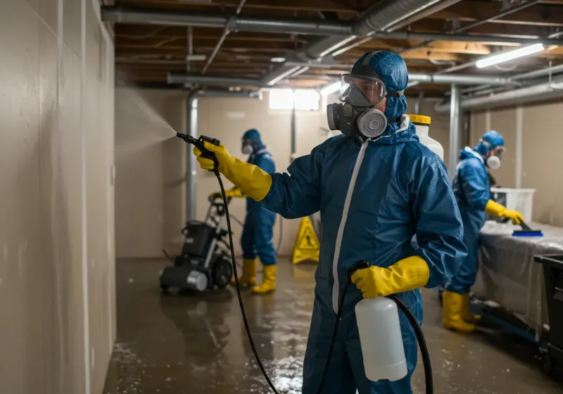 Basement Sanitization and Antimicrobial Treatment process in Bay Village, OH