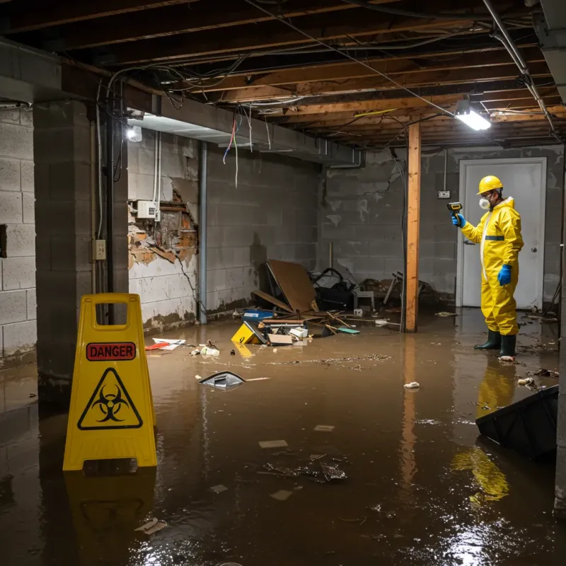 Flooded Basement Electrical Hazard in Bay Village, OH Property