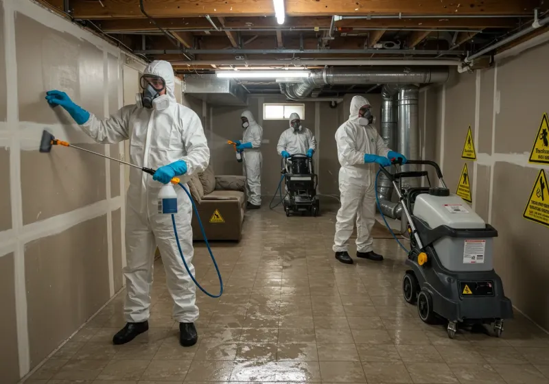 Basement Moisture Removal and Structural Drying process in Bay Village, OH